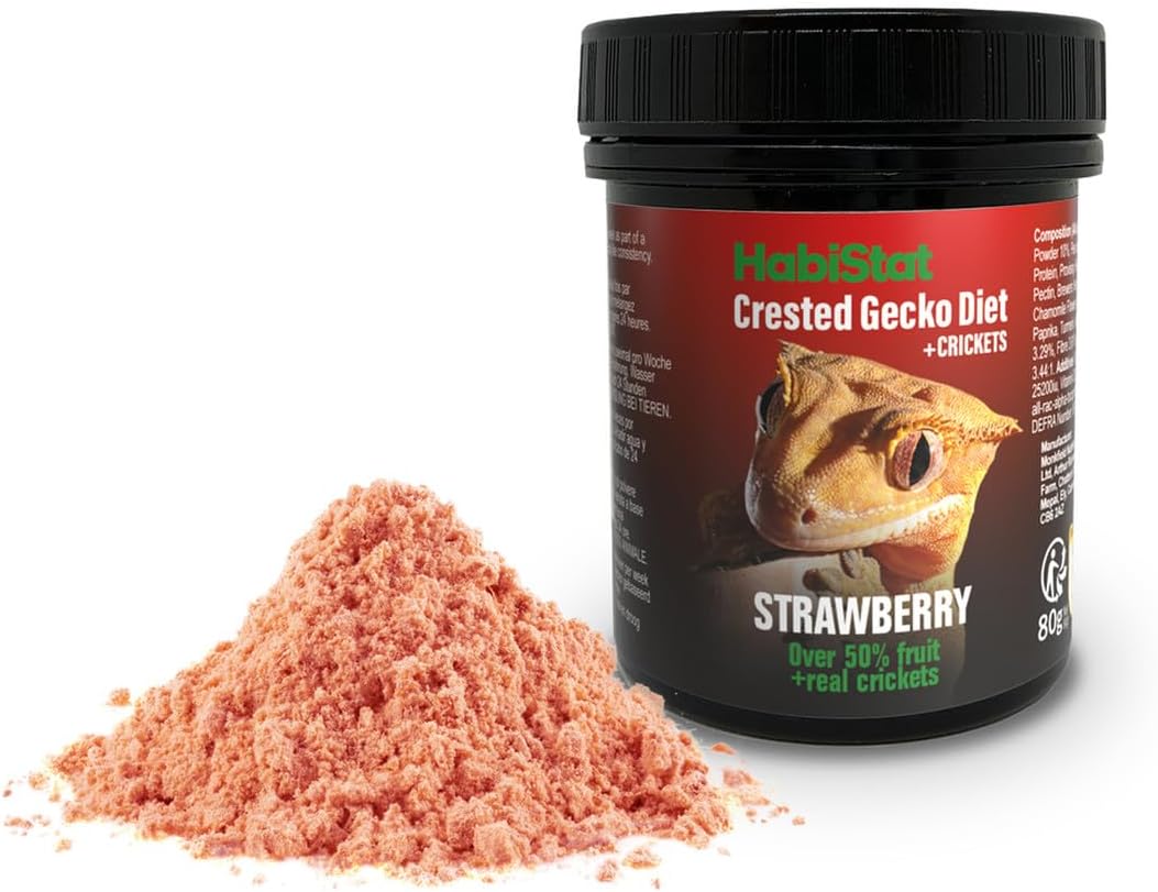 HabiStat Crested Gecko Diet Strawberry & Cricket 80g